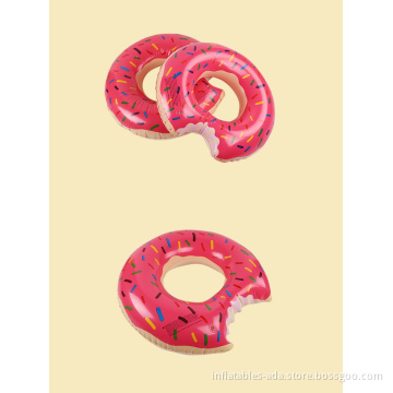 Pink and Brown donuts thickened with environmentally friendly PVC material adult children inflatable water swimming rings